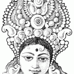Maa Durga Line Art for coloring