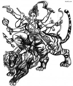 Maa Durga in Aggresive mood