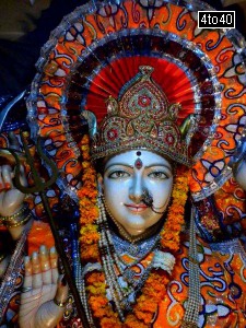 Maa Sherawali Idol in Ram Mandir, Rohini, New Delhi