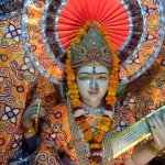 Marble statue of Goddess Saraswati at Ram Mandir, Sector 9, Rohini, New Delhi
