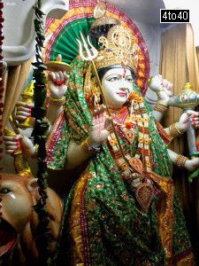 Marble statue of Maa Durga at Ram Mandir, Sector 9, Rohini, New Delhi