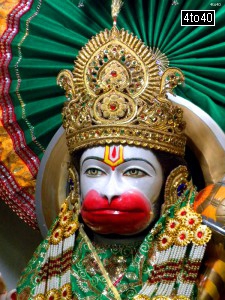 Marble statue of Ram Bhakt Hanuman at Ram Mandir, Sector 9, Rohini, New Delhi