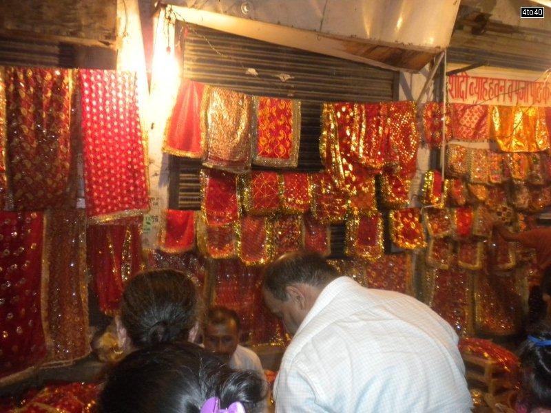 Mata Ki Chuntri on display at Rajapur Gaon roadside market in Rohini, New Delhi