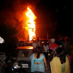 On completion of Ramlila shows effigies of Ravana are burned on Dussehra
