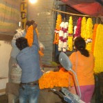 On ocassion of Navratri people decorate home temples with flowers and garlands