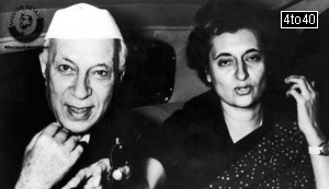 Pandit Jawaharlal Nehru with Smt. Indira Gandhi