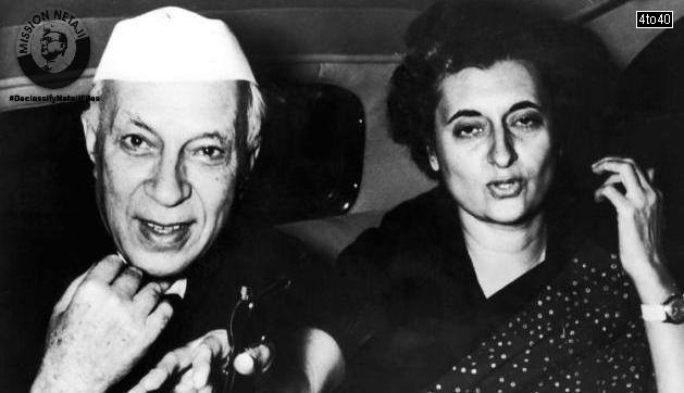 Pandit Jawaharlal Nehru with Smt. Indira Gandhi
