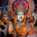 Parvati is expressed in many different aspects. As Annapurna she feeds, as Durga she is ferocious