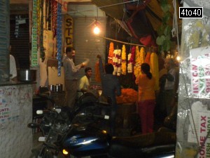 People buying Garland and flowers for Navratri Puja