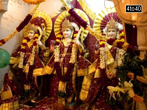 Ram Parivar statues at Ram Mandir, Sector 9, Rohini, New Delhi
