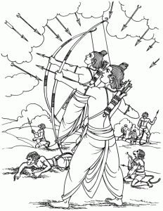 Rama and Lakshmana Battle the Invisible Indrajit