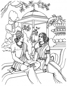 Rama and Sita Pass Happy Hours in the Ashoka Garden