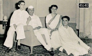 Sanjay & Rajiv Gandhi with Pandit Jawaharlal Nehru and Smt Indira Gandhi