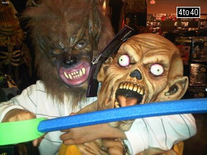 Scary werewolf and skull moster