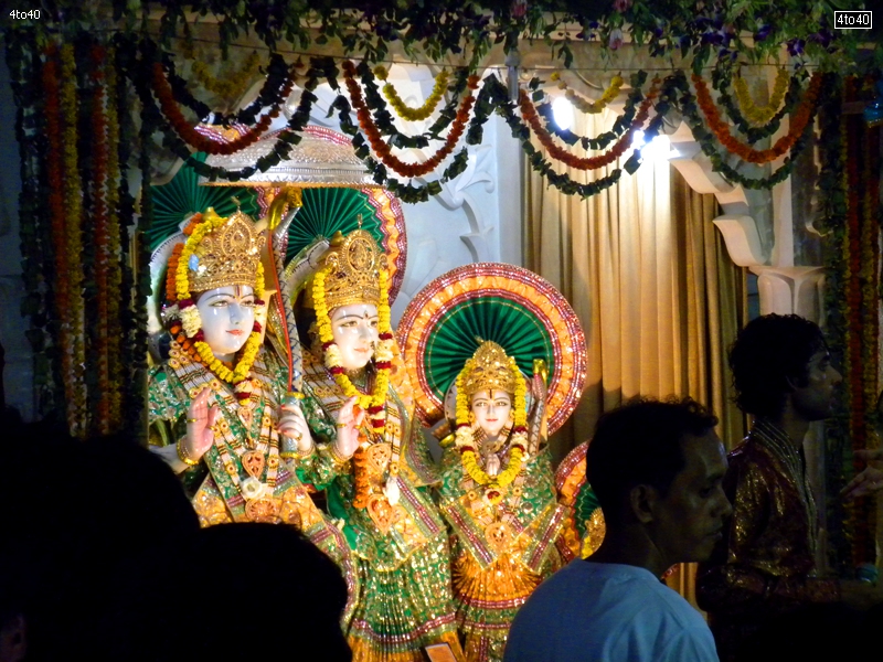 Statue of Lord Rama, Goddess Sita and Lakshmana at Ram Mandir, Sector 9, Rohini, New Delhi