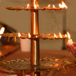 Durga puja lamps