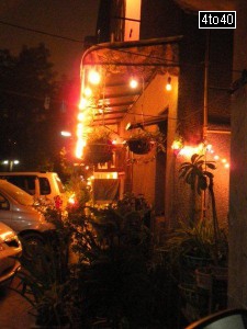 Decorated house with electric lights during Diwali festival season