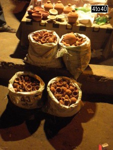 Diyas on sale during Diwali festival season
