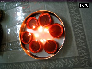 Earthen lamps are lighted around the home on ocassion of Diwali festival