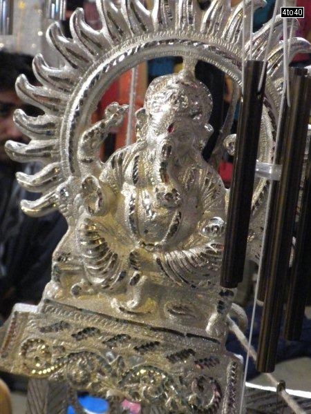 Lord Ganpati silver metal statue