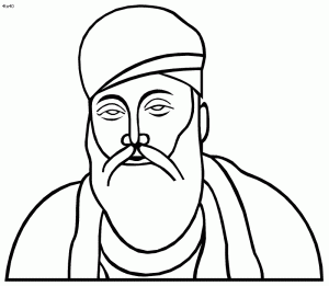 Guru Nanak Dev Ji Line Art