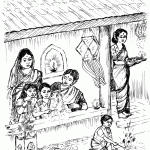 Hindu family celebrating Diwali