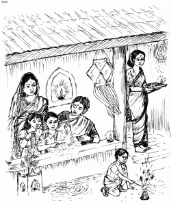 Hindu family celebrating Diwali