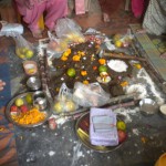 Image of Govardhan is created using cow dung