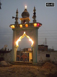 Near Mukesh Sharma School (Ranholla) Mosque with fancy lights on Diwali Night