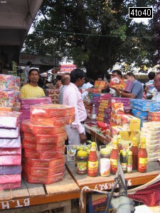 People buying gift items at Naharpur Rohini Grocery Market in New Delhi