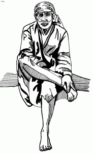 Shirdi Sai Baba Line Art