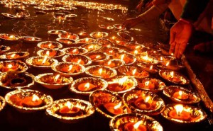 Devotees offer prayers to Braham Sarover during Gita Jayanti celebration at Braham Sarovar in Kurukshetra on December 21, 2015