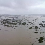 Flooded areas are pictured on the outskirts of Chennai, India, December 2, 2015.