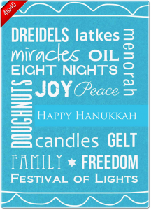 Hanukkah Words Greeting Card