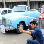 Heritage cars at display at the Chandigarh Carnival in Sector 10, Chandigarh.