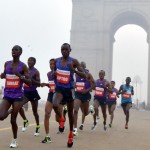 Participants at the Airtel Delhi Half Marathon 2015 in New Delhi on November 25, 2015.