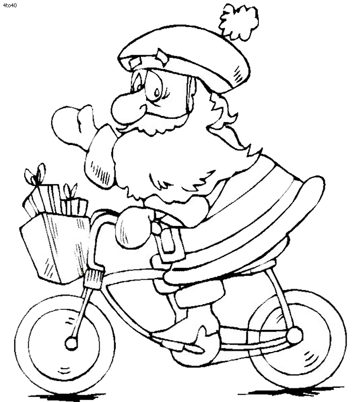 Santa riding a bicycle