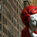 The Ronald McDonald balloon floats during the 89th Annual Macy's Thanksgiving Day Parade on November 26, 2015 in New York City.