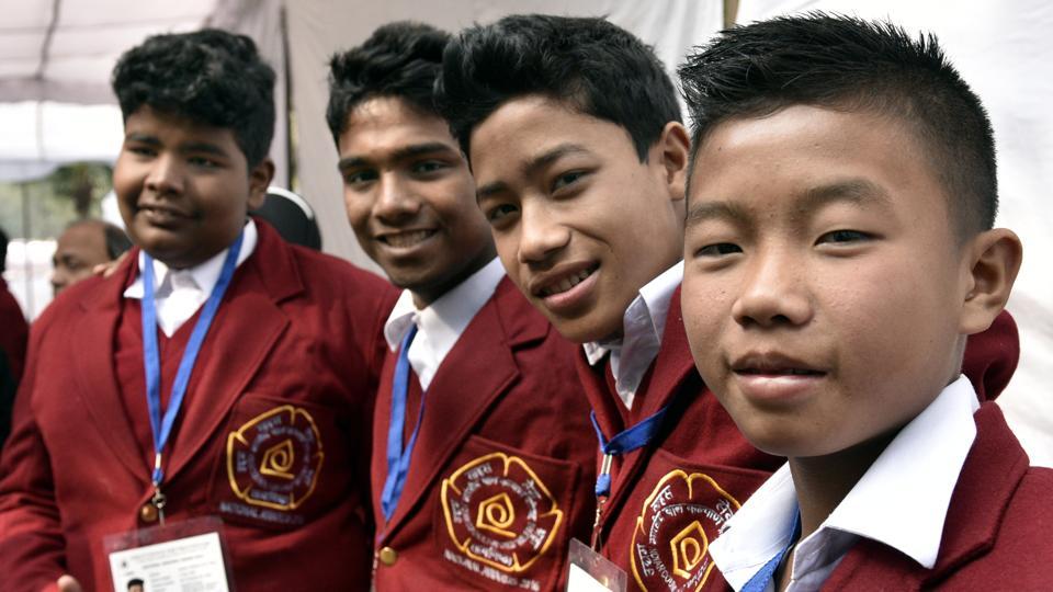 A group of National Bravery awardees pose for the camera