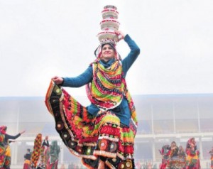 A student performs a cultural item during the rehearsal for the Reppublic Day function at Guru Gobind Singh Stadium in Jalandhar