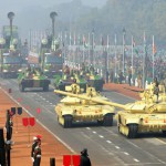 Army tanks T-90 roll down Rajpath during the full dress rehearsal for the Republic Day parade in New Delhi on January 23, 2016