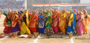 Girls perform giddha during the Republic Day function at Guru Nanak Stadium in Amritsar