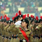 NCC Girls cadets march during the Republic Day parade at MA Stadium in Jammu