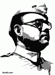 Netaji Subhash Chandra Bose - Black and white sketch