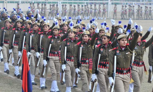 Punjab Police women constables participate in a parade