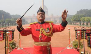 The Indian Army demonstrates the new change of Guard ceremony at Rashtrapati Bhavan in New Delhi on December 17, 2016. Rashtrapati Bhawan will allow 200 visitors every Saturday to witness the ceremony.