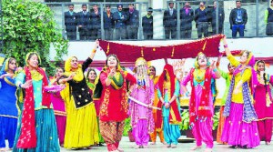 School Students perform a cultural programme to celebrate the Lohri festival in Jalandhar
