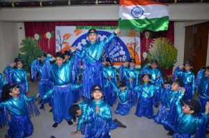 Students of Bal Bharti School present a patriotic dance