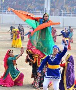 Students perform during a cultural programme in Jalandhar