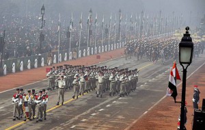 The marching contingent of French Army during the 67th Republic Day parade at Rajpath in New Delhi